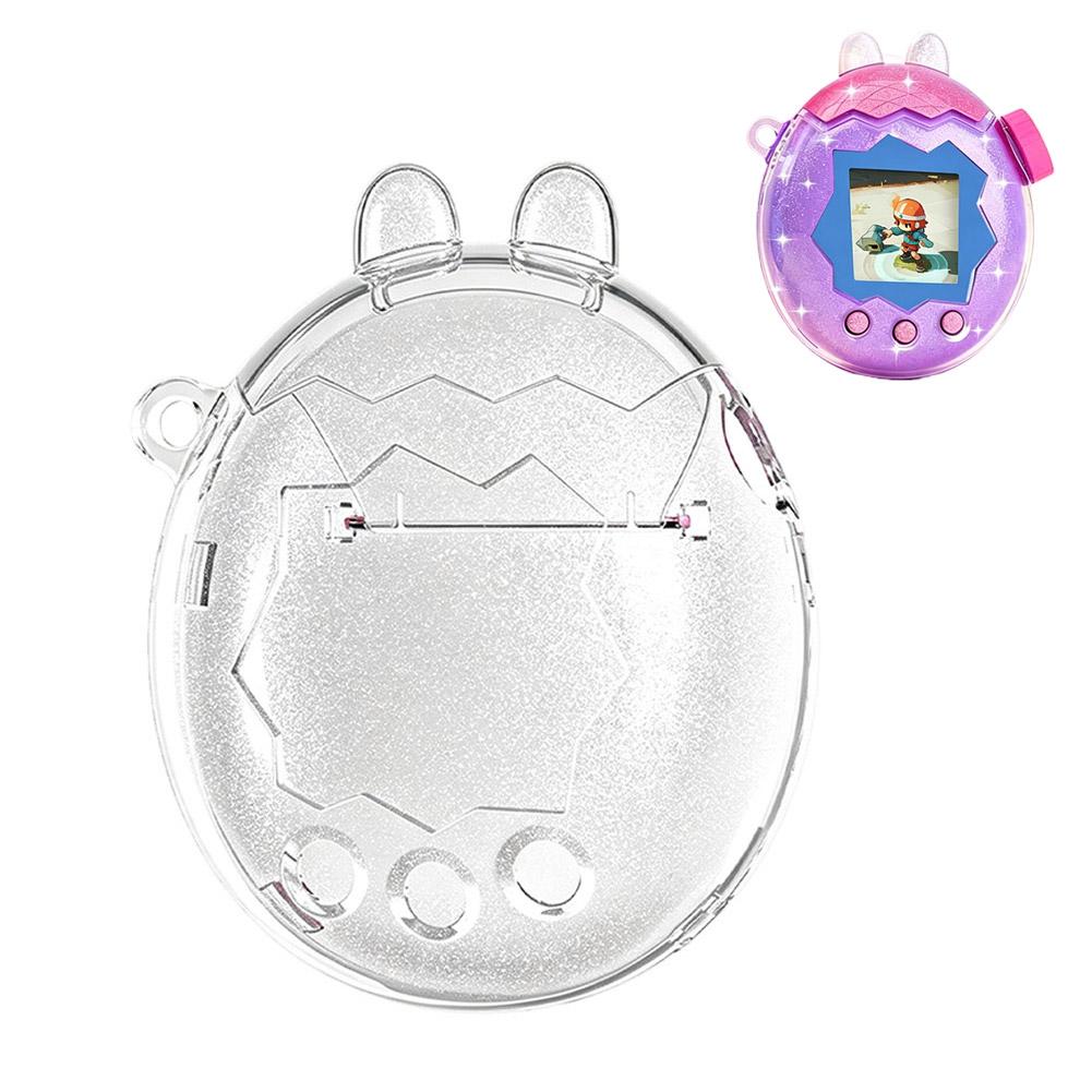 Headphone Case Hard - たまごっちパラダイス用キュートなウサギ耳ケース、クリアPC保護カバー、カラーブロックハードシェル、傷防止フルガード