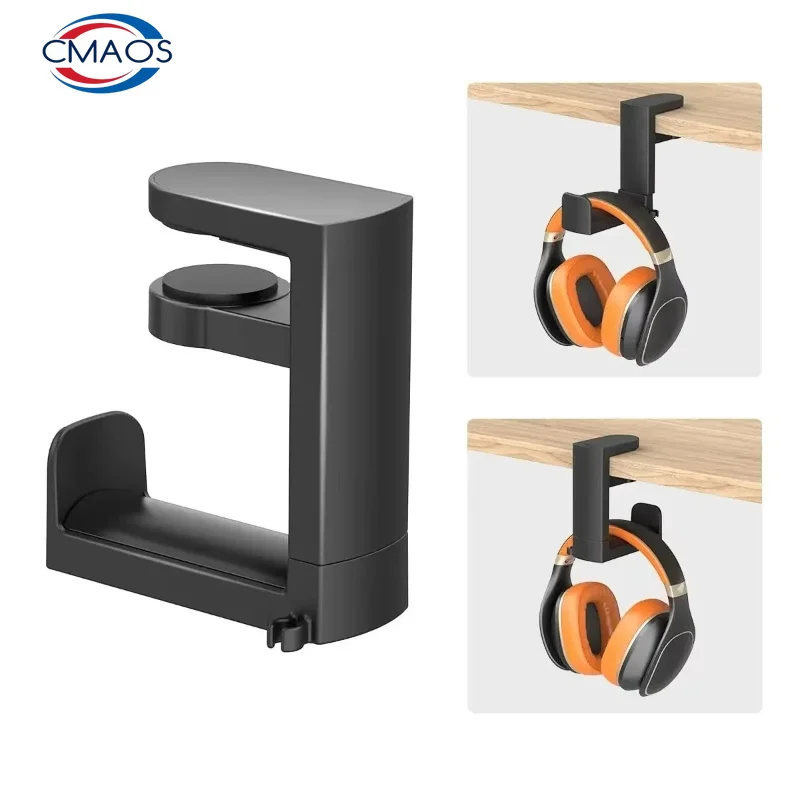 Headphone Stand Desk - 360 ° 回転ヘッドフォンスタンドデスクトップヘッドセットホルダー PC ゲーミングヘッドセットデスクハンガーフックヘッドフォン収納用ハンギンオーガナイザー