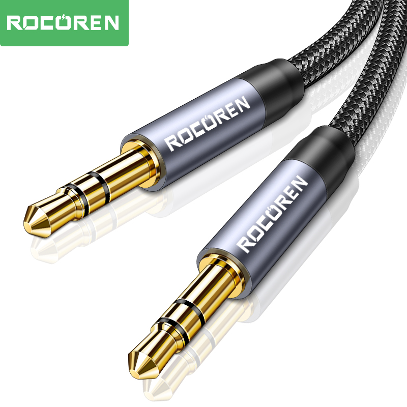 Cable Extension 3.5 - Rocoren-オーディオケーブルジャック,3.5mm,オスからオス,ヘッドホン,mp3スピーカー,長さ5 m