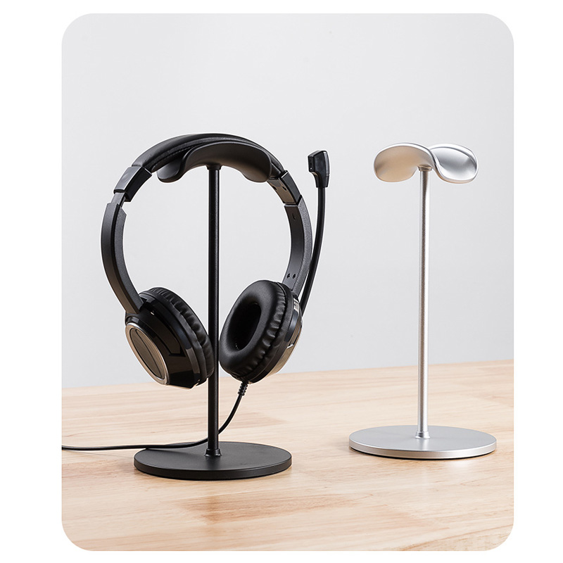Headphone Stand Desk - メタルヘッドマウントヘッドフォンスタンド滑り止め取り外し可能なヘッドセットホルダースタンドゲームイヤホンスタンド Airpods Max Beats Bose 用