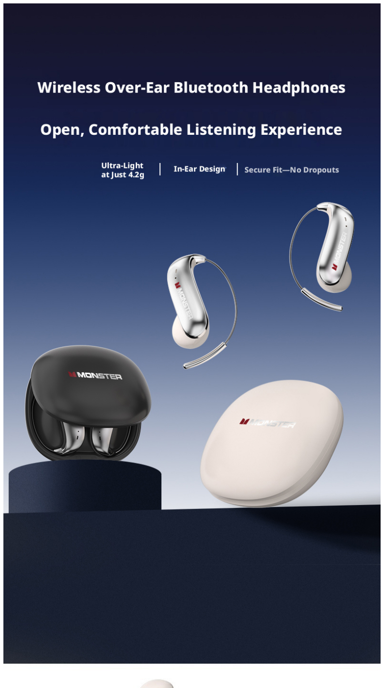 MONSTER C01 オープンイヤーフックワイヤレス Bl - Sports Earphone Hook のレビューと価格