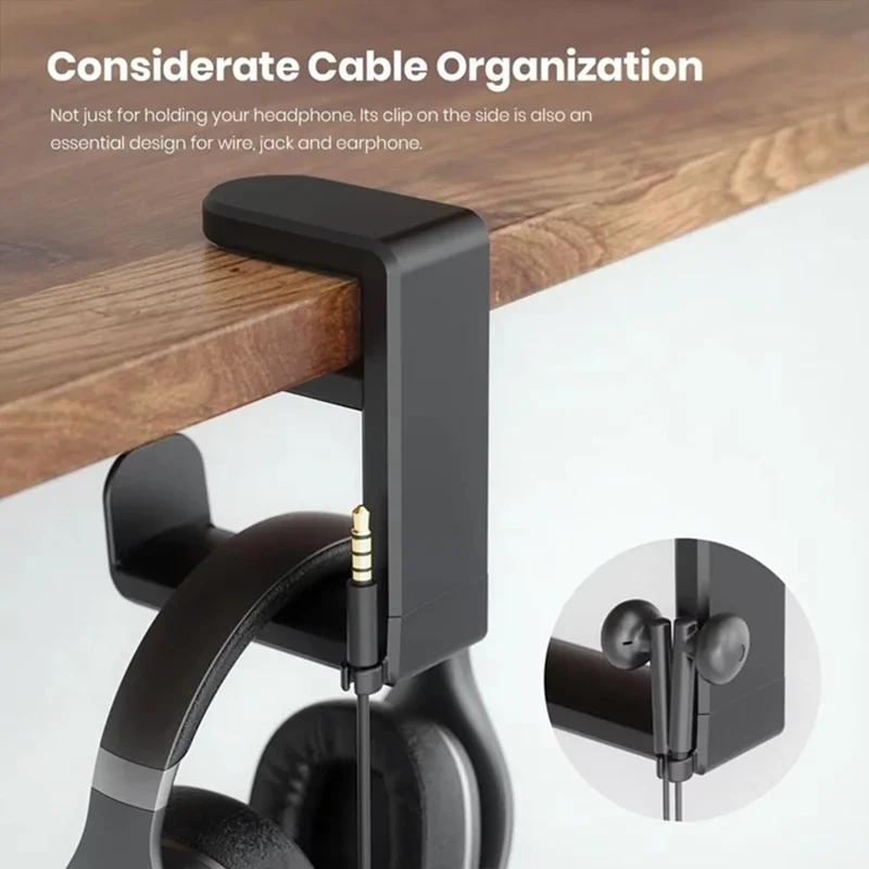 360 °   回転ヘッドフォンスタンドデスクトップヘッドセ - Headphone Stand Desk のレビューと価格