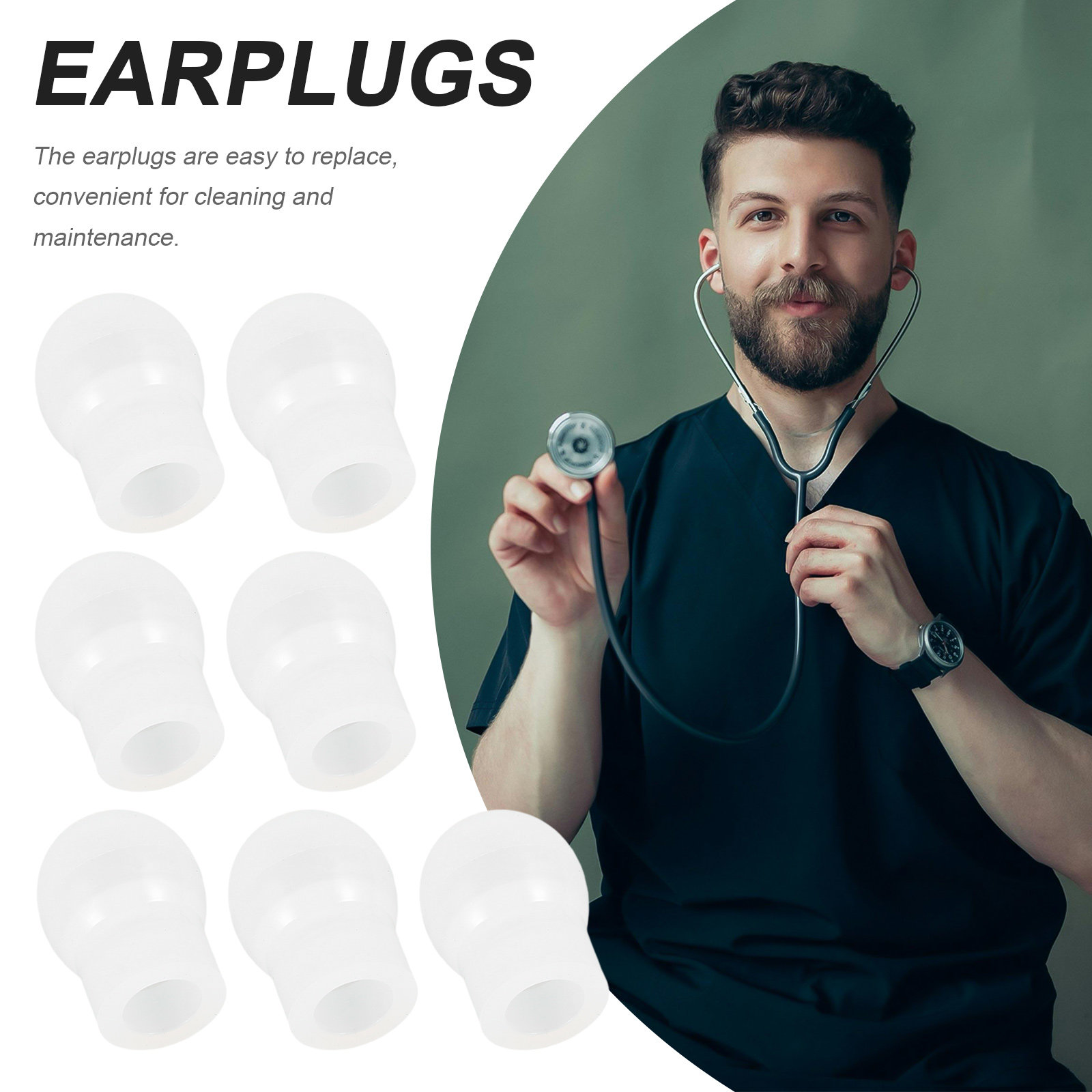 8個入り、柔らかいシリコン製聴診器用イヤーチップ、人間工学に - Silicone Ear Tip Replacement のレビューと価格
