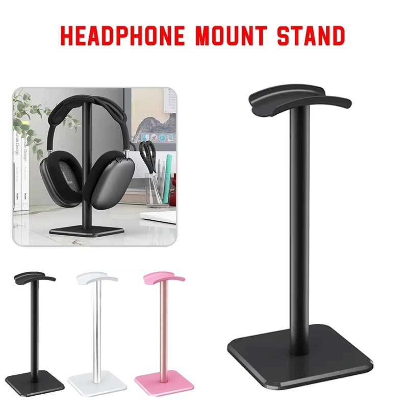 1個入りユニバーサルヘッドホンホルダー プラスチック製ヘッド - Headphone Stand Desk のレビューと価格