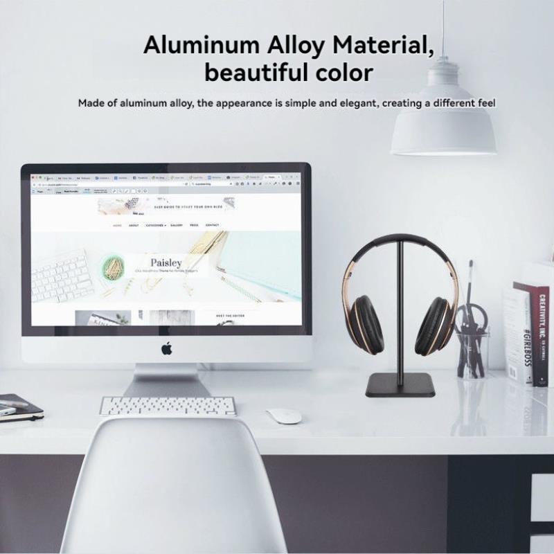 1個入りユニバーサルヘッドホンホルダー プラスチック製ヘッド - Headphone Stand Desk のレビューと価格