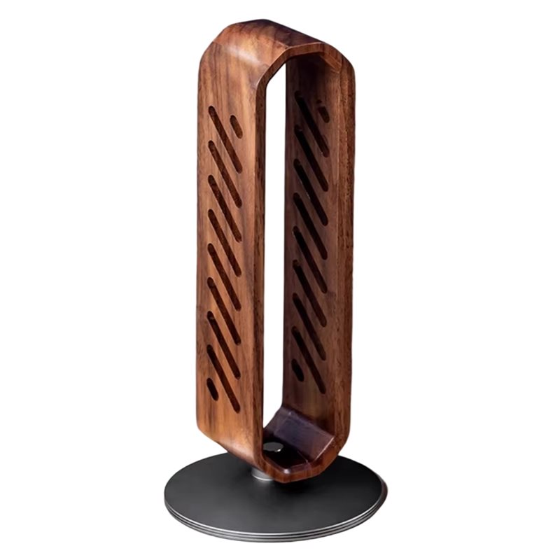FFYY-回転式ウォールナット木製ヘッドセットホルダー、オー - Headphone Stand Desk のレビューと価格